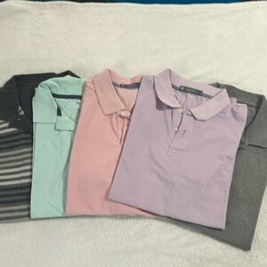 Men's Polo Shirt Bundle - Striped, Teal, Mint, Lavender, Gray